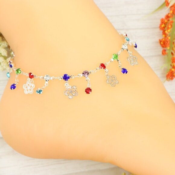 "Handmade Anklet – Elegant & Delicate Jewelry for Women | UNVRC1205 - Picture 7 of 10